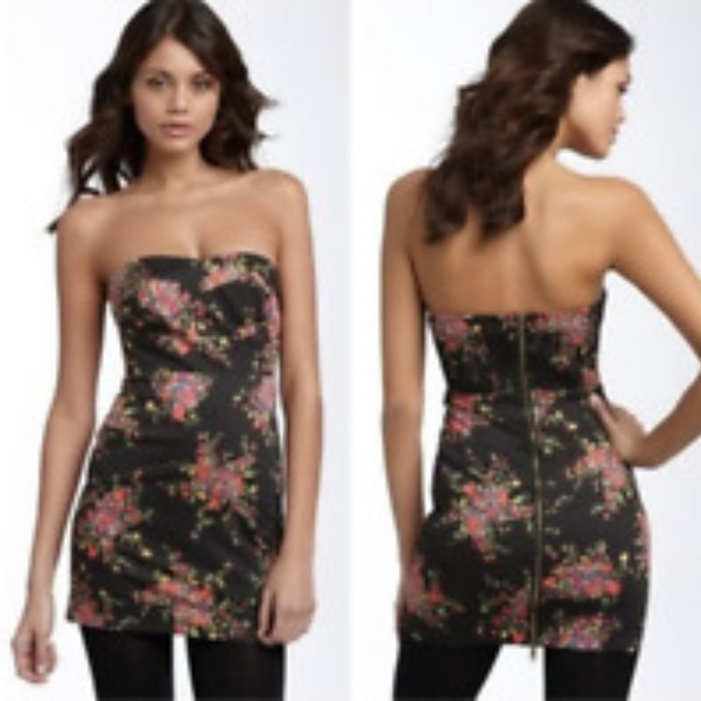 Free People zipper strapless mini dress size 6